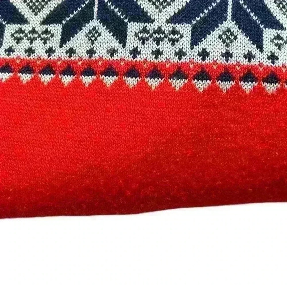 Vintage Meister Mens Large? Red/Blue Wool Blend Pullover Crewneck Ski Sweater - Picture 4 of 4